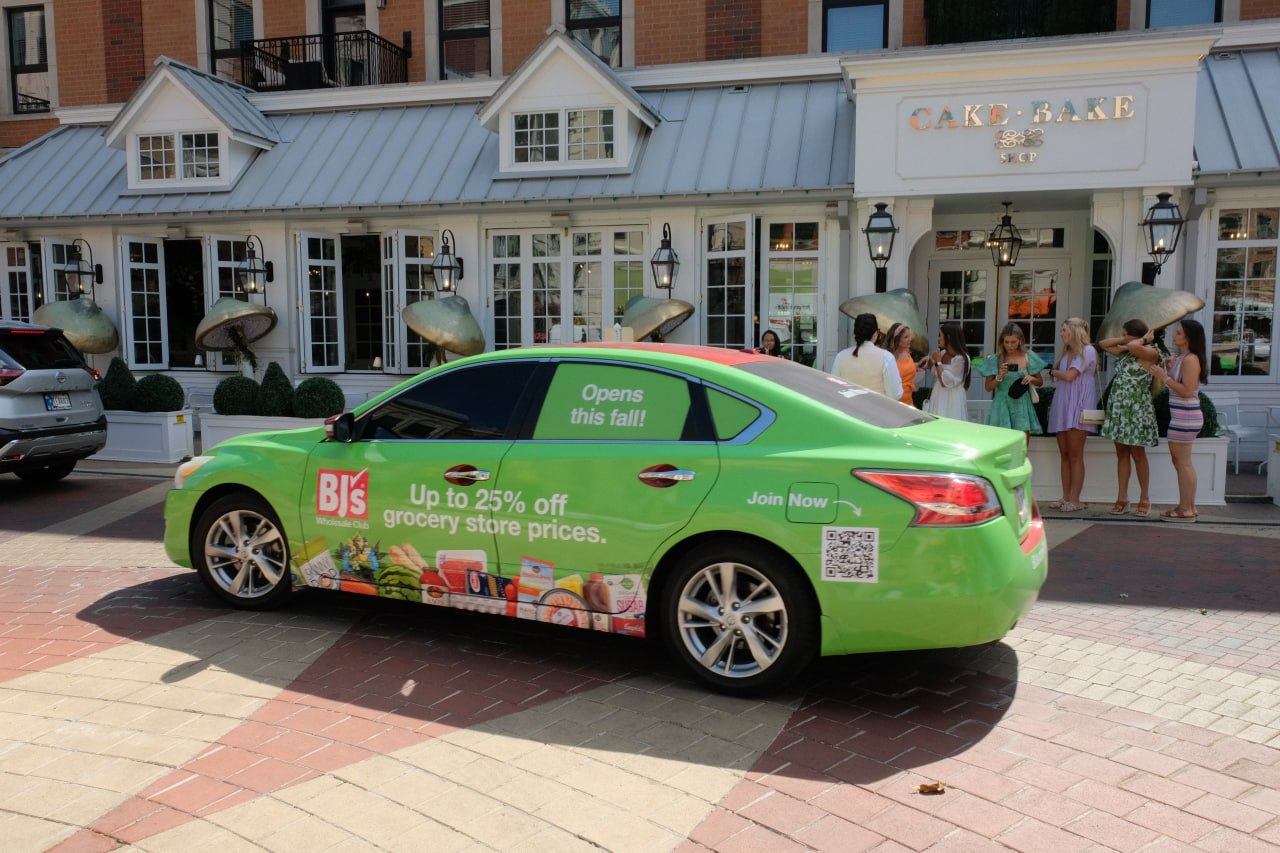 BJ's Wholesale Club full car wrap advertisement