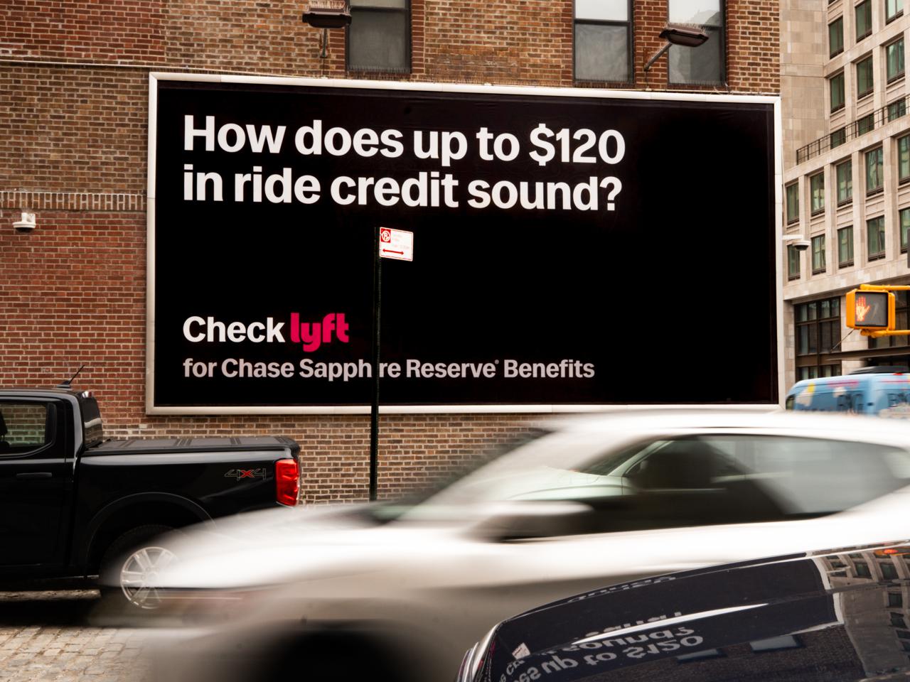 Lyft x Chase Sapphire wallscape in New York City