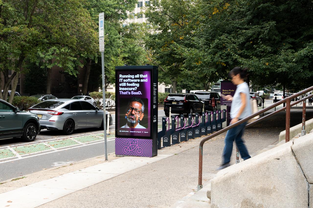 Rippling street kiosk advertising