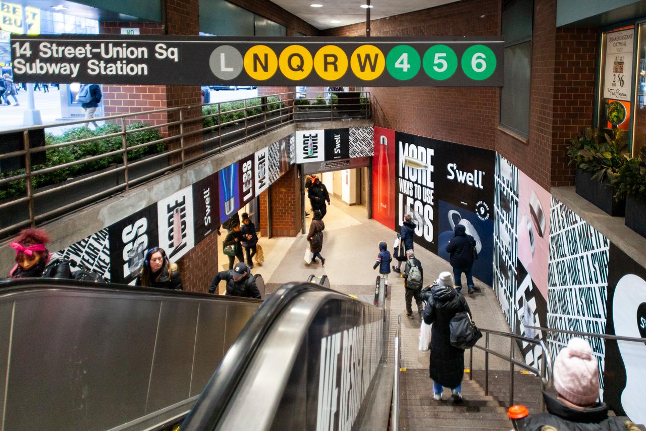 S'well station domination at 14th Street Union Square NYC