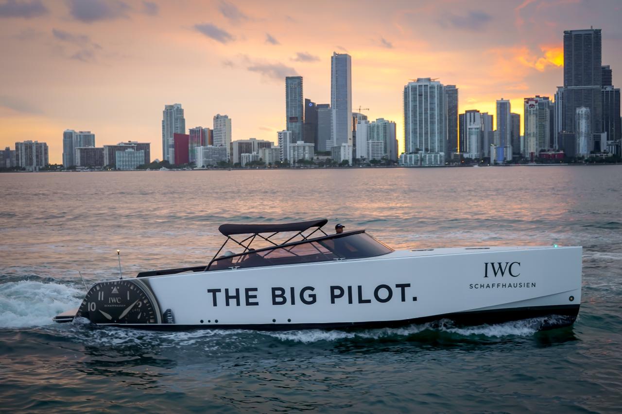 IWC Schaffhausien The Big Pilot yacht wrap on Biscayne Bay, Miami